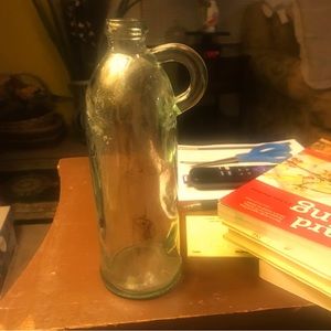 Unique Green vintage glass bottle